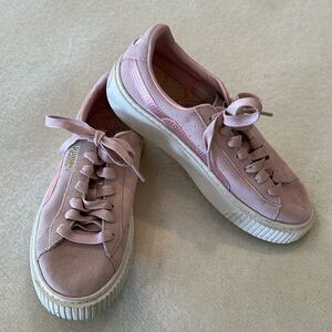 Puma Pink Suede Platform Galaxy Women's Sneakers Size US 7